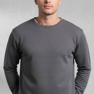 Sweat-shirt court à col ras du cou en molleton de coton épais pour homme, coupe classique, style streetwear, idéal pour l'hiver et la superposition - Product Image 3