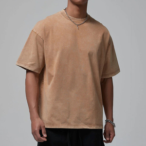 Logo personnalisé Streetwear T-shirts pour hommes en coton épais surdimensionnés T-shirts pour hommes en coton épais surdimensionnés avec logo personnalisé - Product Image 6