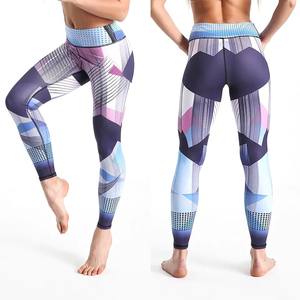 High Quality Custom Yoga <b>Leggings</b> for <b>Women</b> Mid Waist Printed Gym Pants Digital Printing OEM Customized - Product Image 4