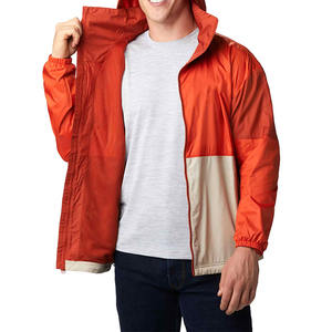 Veste de Pluie Orange-Blanc Personnalisable Style Unique Top Vente avec Décoration Brodée à Col Montant et Logo Avant-Placement - Product Image 3