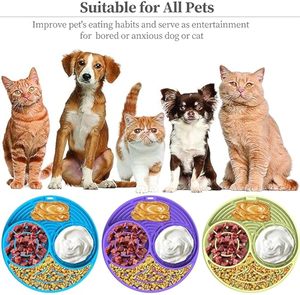 <b>Silicone</b> licking <b>mat</b> for pets slow feeder pad promotes calm behavior reduces stress aids digestion safe non slip dishwasher safe - Product Image 4