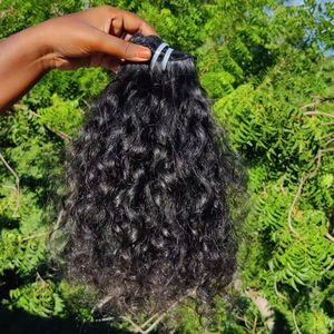 Alta calidad 100% Natural 16 pulgadas extensiones de cabello de templo indio rizado profundo 100% paquetes de Color de cabello Natural - Product Image 4