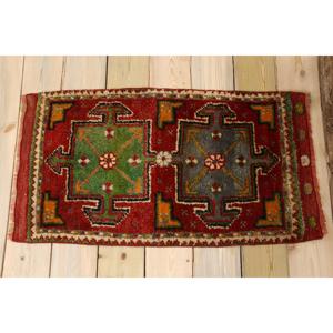 Tapis de 1,7 x 3,1 pieds, tapis turc vintage, tapis en laine rouge du sud-ouest - Product Image 2