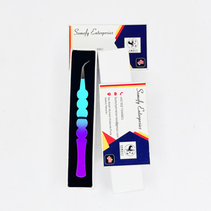 Pince à épiler professionnelle d'extension de cils Meilleurs embouts de fibres Cils Isolation incurvée Pince à épiler Marque privée Pince à cils - Product Image 2