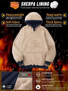 เสื้อฮู้ดและเสื้อสเวตเตอร์ของผู้หญิงเสื้อสเวตเตอร์ผ้าคอตตอนผสมเสื้อสวมหัวผ้าฟลีซโอเวอร์โอเวอร์ไซส์แบบ500gsm - Product Image 3