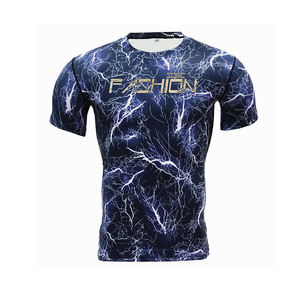 เสื้อแรชการ์ดแขนสั้นผู้ชายสีเขียวลายพรางระบาย BJJ MMA ชุดป้องกันผื่นสำหรับฟิตเนส - Product Image 1