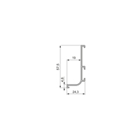 Emuca - Kit de Perfil Superior Gola de 2 Piezas para Muebles de Cocina, 2.35 m de Longitud, Aluminio Anodizado Mate, Accesorios, Origen España, Modelo