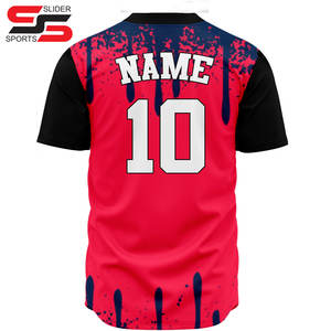 Camisetas de béisbol personalizadas baratas sublimadas de EE. UU. para hombre, uniformes deportivos de béisbol - Product Image 2