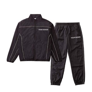 Ensemble de survêtements de jogging en velours unisexe avec logo personnalisé pour hommes, quantité minimale de commande basses, veste deux pièces de couleur unie, vêtements de jogging respirants - Product Image 3