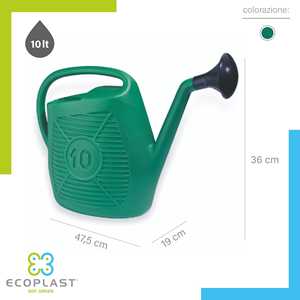 Regadera de Plástico Ecoplast de 10L para Plantas y Flores, Fácil de Usar, Duradera y Deformable - Product Image 4