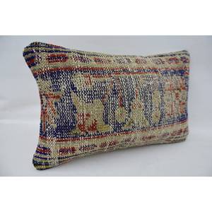 Almohada de lana de retazos Kantha Multicolor, 12x20 pulgadas, patrón tejido bordado Floral suave para uso en sofá - Product Image 2