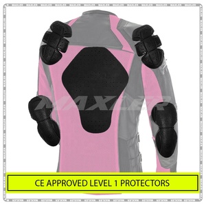 Chaqueta de moto de verano para mujer con paneles de malla transpirable y armadura aprobada por CE, forro impermeable desmontable - Product Image 3