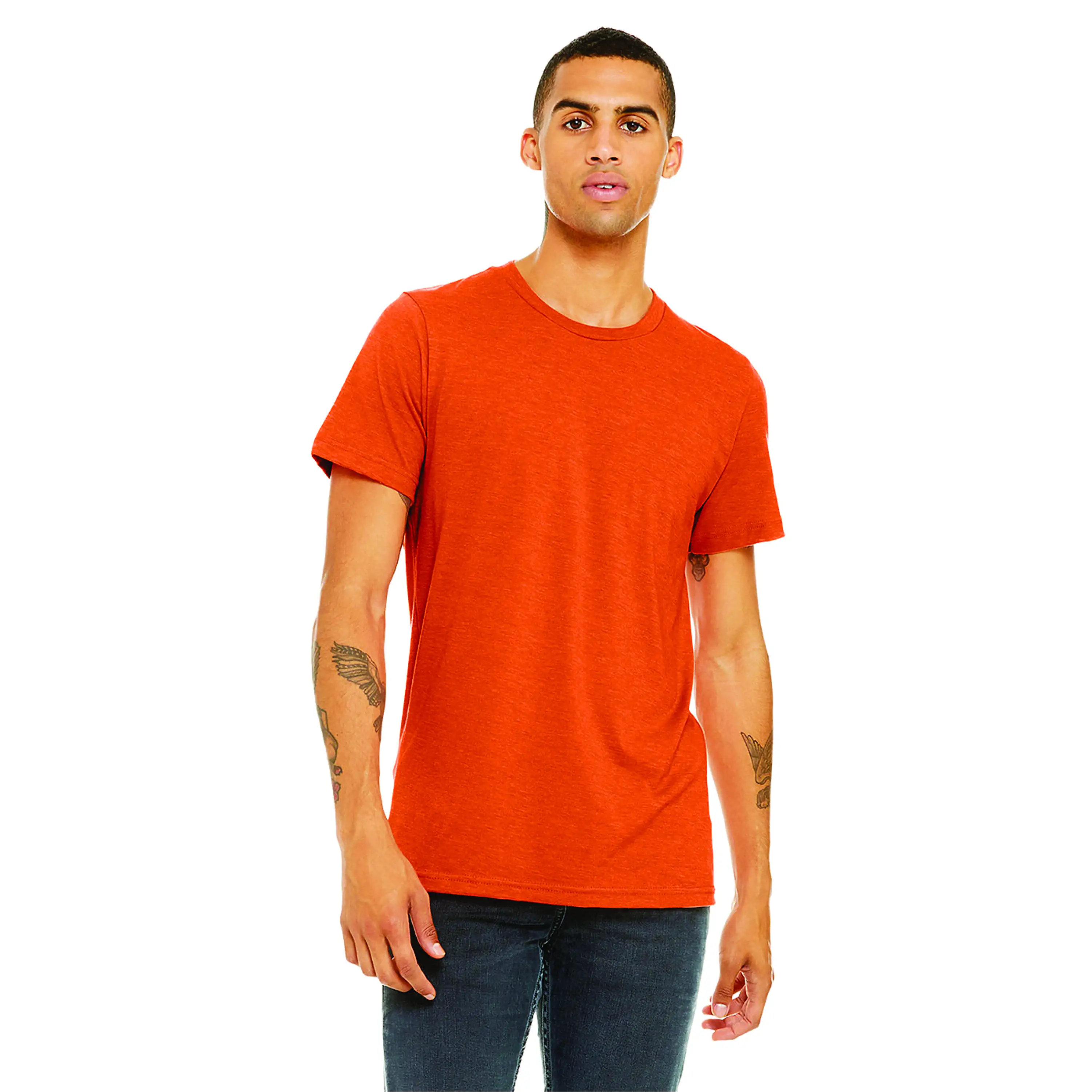 Airlume-Camiseta de manga corta Unisex, Camiseta de algodón peinado y anillo, 52% poliéster, 32, 48% oz, brezo naranja, CVC, 4,2