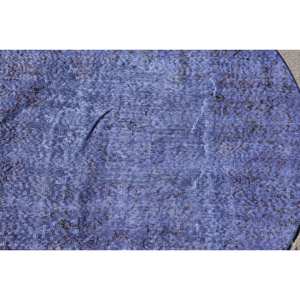 Tapis turc vintage en laine bleue de 4,4 pieds x 4,4 pieds, motif patchwork fait à la main pour salon chambre à coucher, latex Tabriz classique pour adolescents - Product Image 5