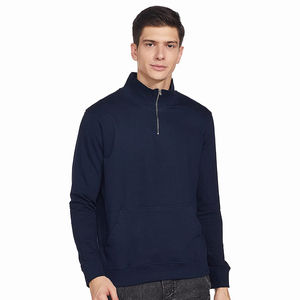 Sudadera de color azul Nevi, sudaderas para hombre, jersey con cuello levantado, sudaderas de invierno hechas de lana ajustadas - Product Image 1