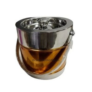 Excellente qualité en acier inoxydable argent brillant poli et plaqué or de haute qualité Unique Designer Barware seau à glace bac à boissons - Product Image 1