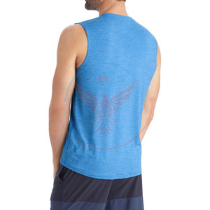 T-shirts sans manches pour hommes, nouvelle conception, usage extérieur, polyester/coton, respirant, séchage rapide, écologique, vente en gros - Product Image 2