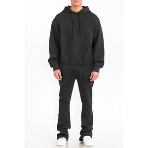 Survêtement évasé 100% coton Logo personnalisé Sweat à capuche et pantalon de survêtement évasé Jogger Ensemble deux pièces Survêtement évasé à impression numérique - Product Image 5