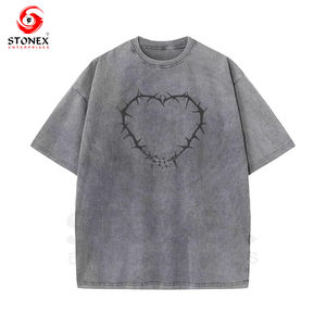 เสื้อยืดผู้ชายระบบกรดจีเอสเอ็ม200-300สำหรับซักแบบวินเทจสั่งตัดตามขนาดได้ - Product Image 5