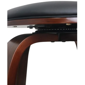 Cuscino in legno massello con cuscino imbottito e anello poggiapiedi in metallo nero per uso cucina - Product Image 5