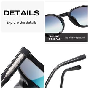 Lunettes de soleil ovales polarisées UV400 Sunray Colorful Film, lunettes de soleil de créateur pour femmes, lunettes rétro pour hommes, lunettes vintage épaisses et tendance - Product Image 5