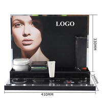 Présentoir cosmétique acrylique de haute qualité avec impression en soie de logo présentoir cosmétique en forme de L acrylique pour le centre commercial