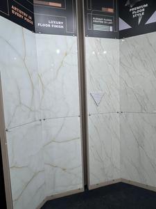 Décoration en mosaïque moderne Carreaux muraux en pierre frittée blanche 600x1200mm Carreaux de salle de bain et de sol pour appartements indiens - Product Image 3