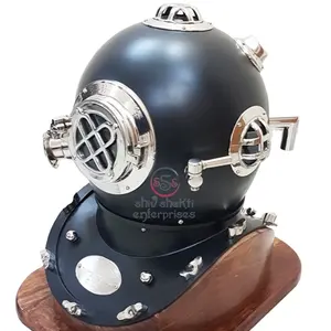 可收藏的装饰性航海潜水员潜水头盔金属制黑色仿古海洋深海潜水头盔