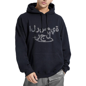 2025 hiver arrivée meilleure vente hommes 100% coton plein pull à capuche pas cher thermique polaire avec solide strass impression vente! - Product Image 1