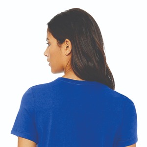 Camiseta de algodón para mujer, informal, de manga corta, cuello redondo, suave, básica, con logo personalizado, para verano, nueva moda. - Product Image 3