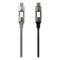 Kabel Pengisian Cepat USB Type-C dengan Lampu LED, Jaket Nilon Kepang, Konduktor Tembaga Murni, Konektor Paduan Aluminium, Berbagai Warna