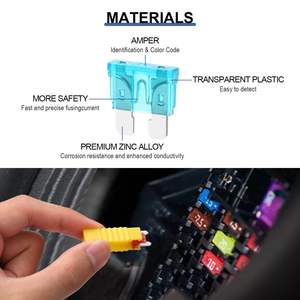 Kit de 180 Fusibles de Aleación para Automóviles con Indicador de CC, Repuesto con Baja Capacidad de Ruptura, Tamaños Estándar y Mini, Herramienta Extractora - Product Image 4