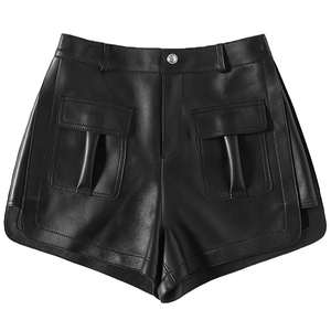 Custom Summer Real <b>Leather</b> <b>Shorts</b> Custom Women's Casual High Waist <b>Leather</b> <b>Shorts</b> <b>Leather</b> Pants Womens CustomMade Women <b>Shorts</b> - Product Image 1