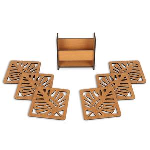 Wood Wedding Coaster <b>Square</b> Acacia Wood Coasters Factory Supply Acacia Coasters With Holder Drink Tea Custom - Product Image 5