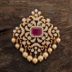 Pendentif en zircon pour femme 173244, bijoux bohèmes religieux en alliage de zinc, plaqué or, serti clos, motif floral, breloques vertes - Product Image 1