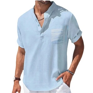 Camiseta de algodón 100% de alta calidad para hombre, venta al por mayor, tela de punto transpirable de manga corta clásica recortada de talla grande - Product Image 5