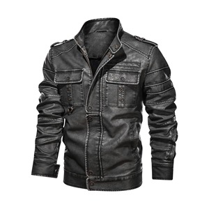 Venta al por mayor chaqueta de cuero para jóvenes europeos y americanos al aire libre con bolsillos con cremallera tela de lona último diseño para la temporada de primavera - Product Image 2