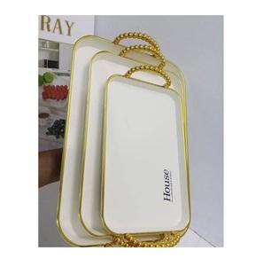 Bandeja de Servicio Metálica Tradicional Multifuncional para el Hogar, Bandeja de Servicio Decorativa para Comedor, Habitación de Hotel - Product Image 2