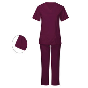 Tenues médicales personnalisées avec logo, col en V, pantalon jogger de haute qualité pour femmes et hommes, ensembles d'uniformes d'infirmière pour hôpital - Product Image 3
