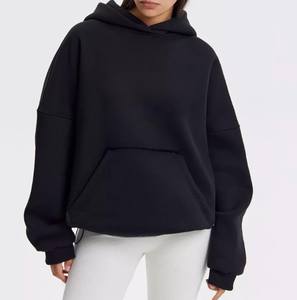 Sweat à capuche tendance avec logo brodé personnalisé pour femmes 100% sweat à capuche surdimensionné sans capuche en coton pour femmes - Product Image 1