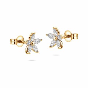 Boucles d'oreilles en diamant de laboratoire Marquise Vala Brothers ER-26, E VS, or blanc, 3 grammes, bijoux classiques pour mariage et fête pour femmes - Product Image 5
