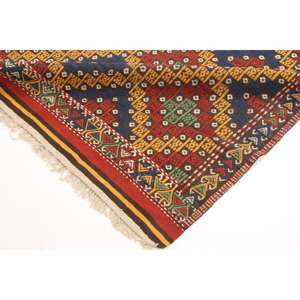 Alfombra Turca de 6.7x9.2 pies, Alfombra Azul Abstracta de Lana - Product Image 5