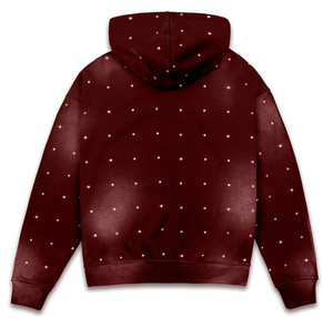 Sweat-shirt à capuche en molleton avec strass pour hommes de haute qualité 100% coton Design de diamant à la mode noire Vente en gros personnalisé Propre Logo - Product Image 3
