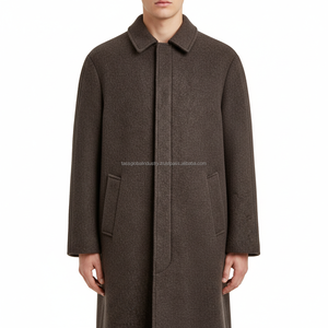 Abrigo de Lana para Hombre con Botones Ocultos - Color Café, Servicio OEM y de Marca Privada - Product Image 3