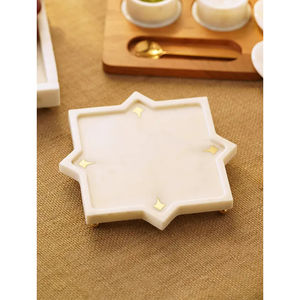 Plateau à biscuits en marbre massif avec finition polie Idéal pour les fêtes de mariage élégantes et un présentoir de service élégant - Product Image 2