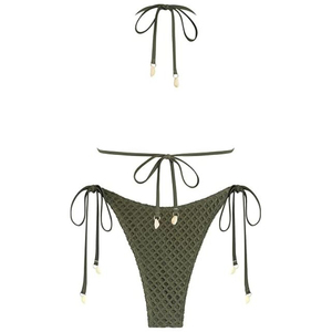Conjunto de Bikini de Dos Piezas con Estampado de Leopardo para Mujer, Transpirable, con Logotipo Personalizado en la Parte Delantera, Calidad Premium, Spandex/Poliéster, Precio Económico - Product Image 4