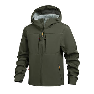 Men's Hooded Softshell Jacket Waterproof Lightweight Insulated <b>Windbreaker</b> Fleece Lined Rain Shell Jacket for Hiking <b>Camping</b> - Product Image 5