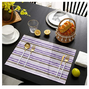 Bordure noire fleur imprimé lin Non toxique antidérapant populaire 100% coton biologique tapis de Table haute qualité Offre Spéciale tapis personnalisé - Product Image 3