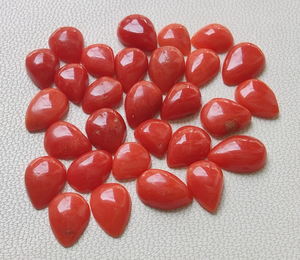 29 piezas en forma de pera 100% piedra preciosa de Coral italiano Natural cabujón suelto fabricación de joyas Coral Mediterráneo calidad AA ++ - Product Image 6
