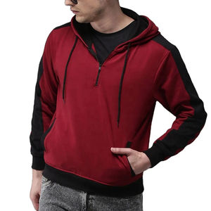 Nouveaux sweats à capuche zippés sur le côté pour hommes, hiver 2025, personnalisés, 100% coton, polaire, demi-zip, sweats à capuche zippés sur le côté - Product Image 1